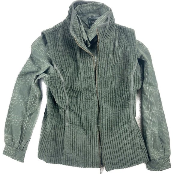 Woolrich Corduroy Vest and Matching Shirt 2 Piece Green Spruce NWT Womens Sz XS - Picture 2 of 16